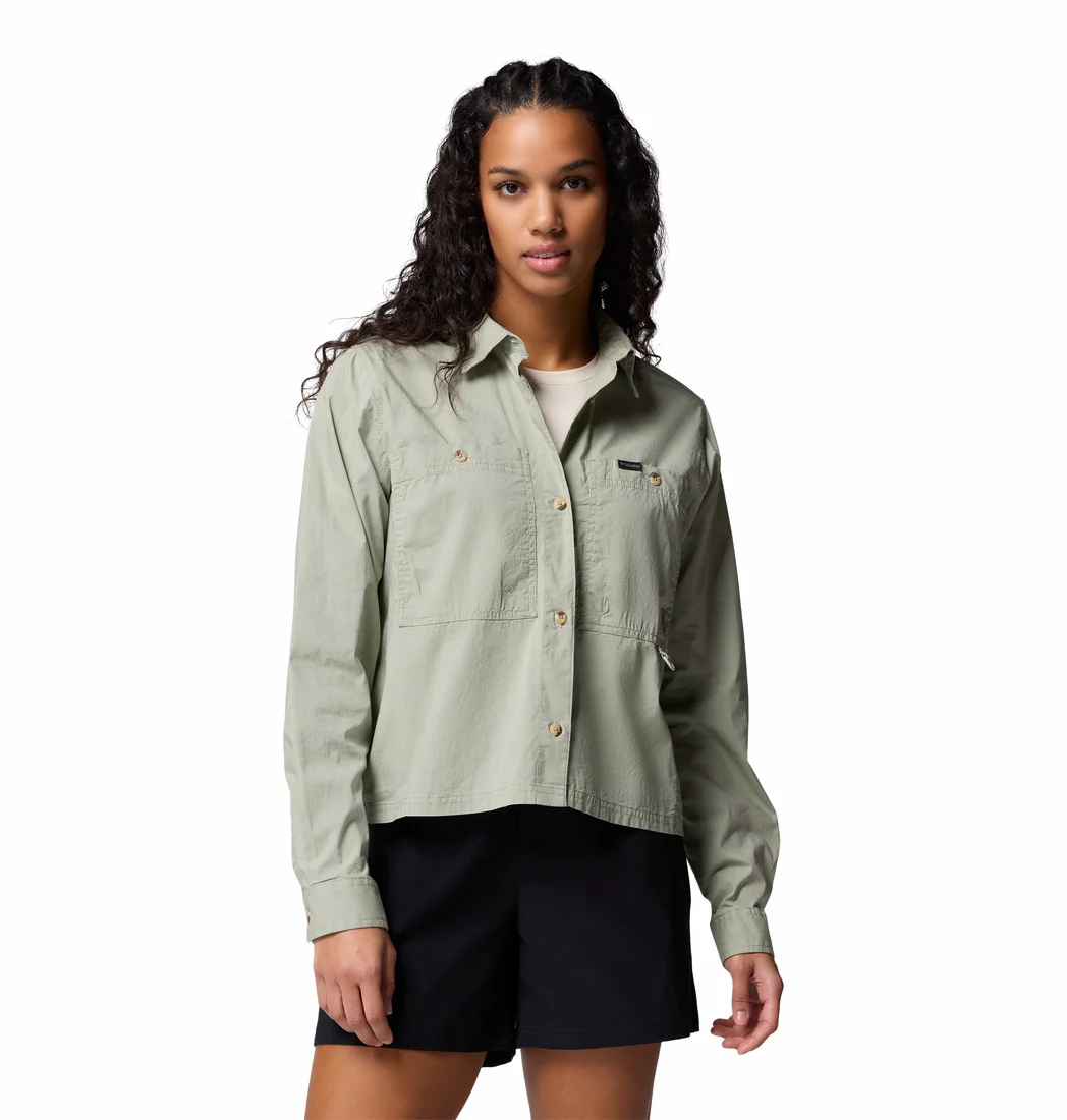 Columbia Women Green Brea Falls Woven LS - Image 6