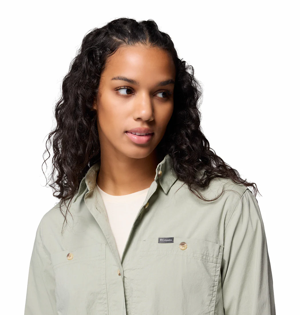 Columbia Women Green Brea Falls Woven LS - Image 7