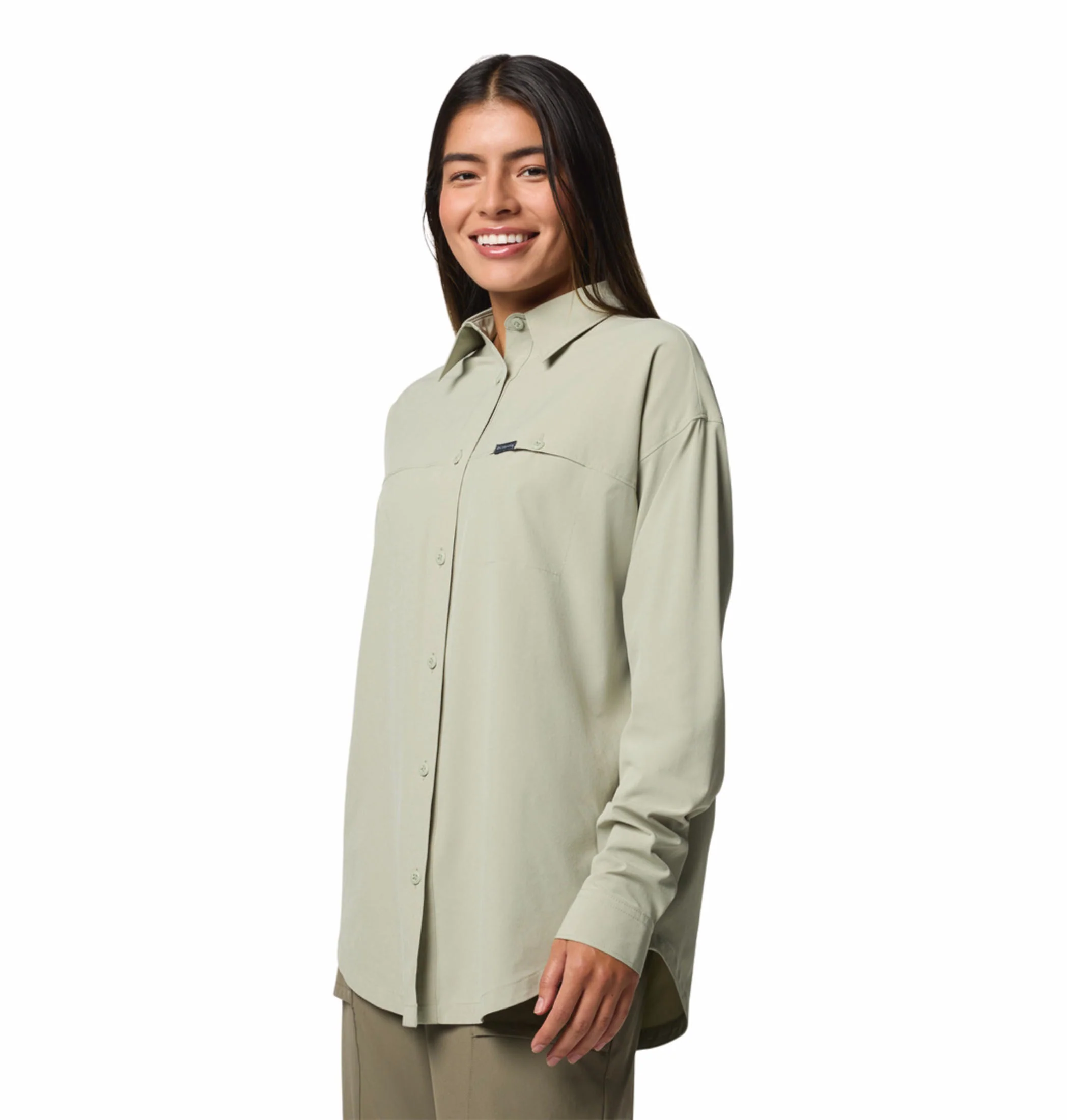 Columbia Women Green Boundless Trek Layering LS II (Sun Protection) - Image 4