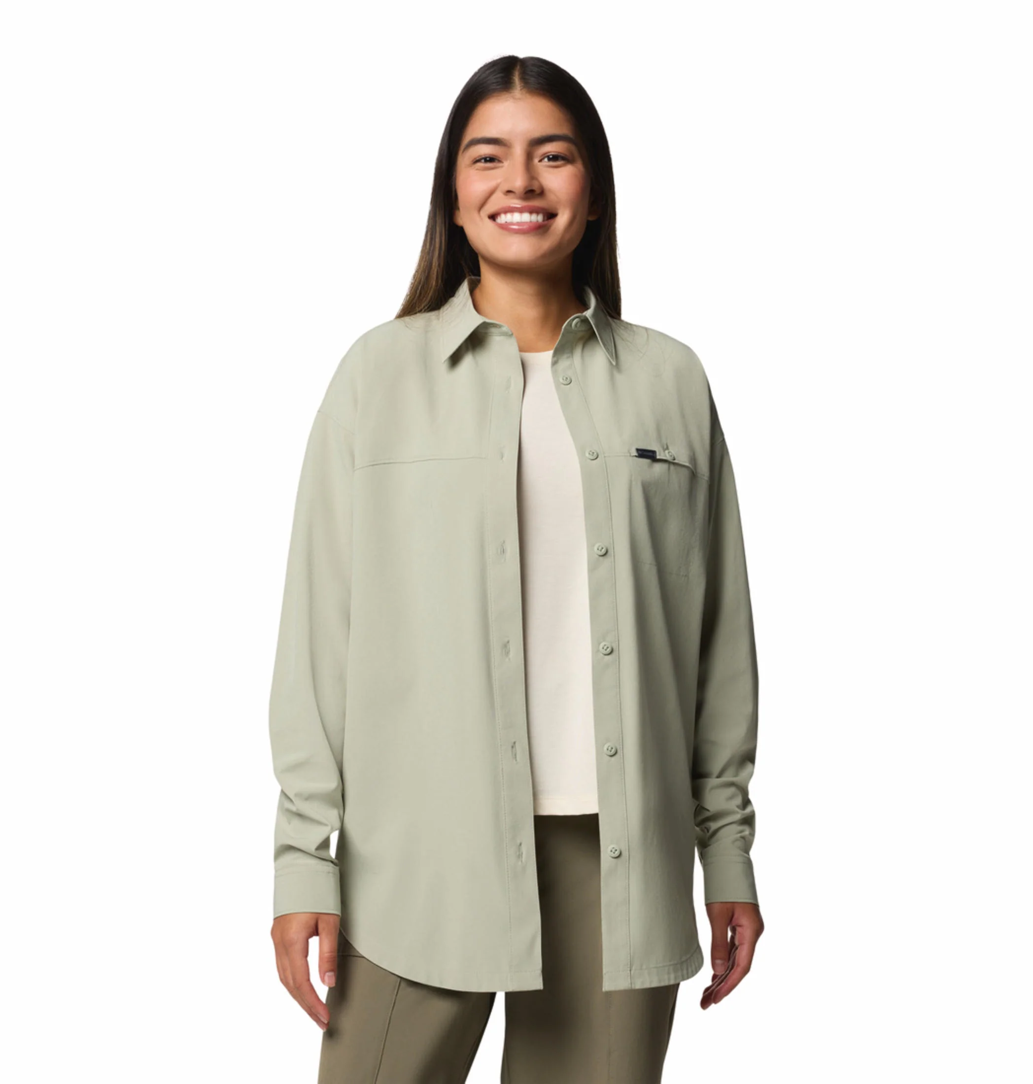Columbia Women Green Boundless Trek Layering LS II (Sun Protection) - Image 6