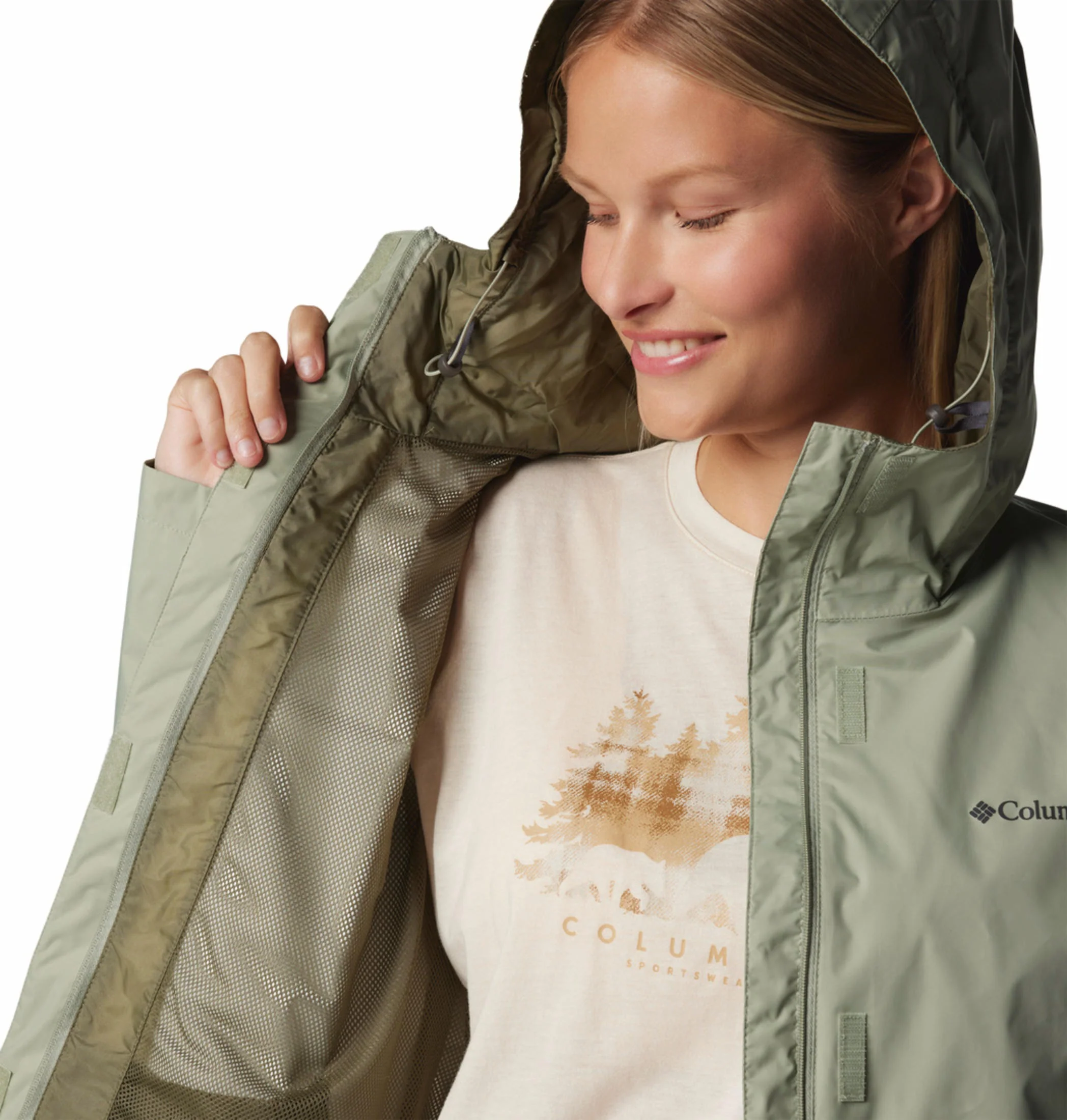 Columbia Women Green Arcadia II Jacket Waterproof - Image 9