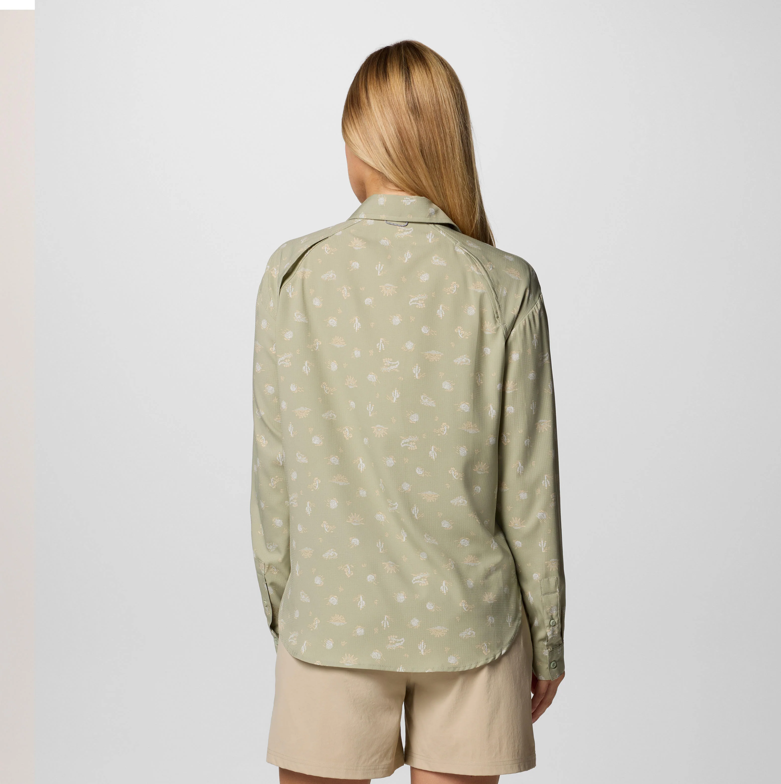Columbia Women Green Silver Ridge Utility Patterned LS Shirt (Sun Protection) - Image 4