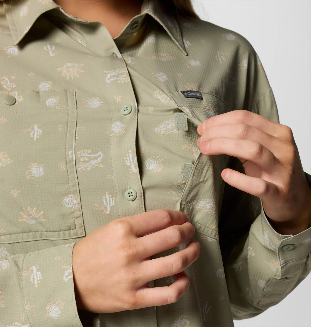 Columbia Women Green Silver Ridge Utility Patterned LS Shirt (Sun Protection) - Image 8