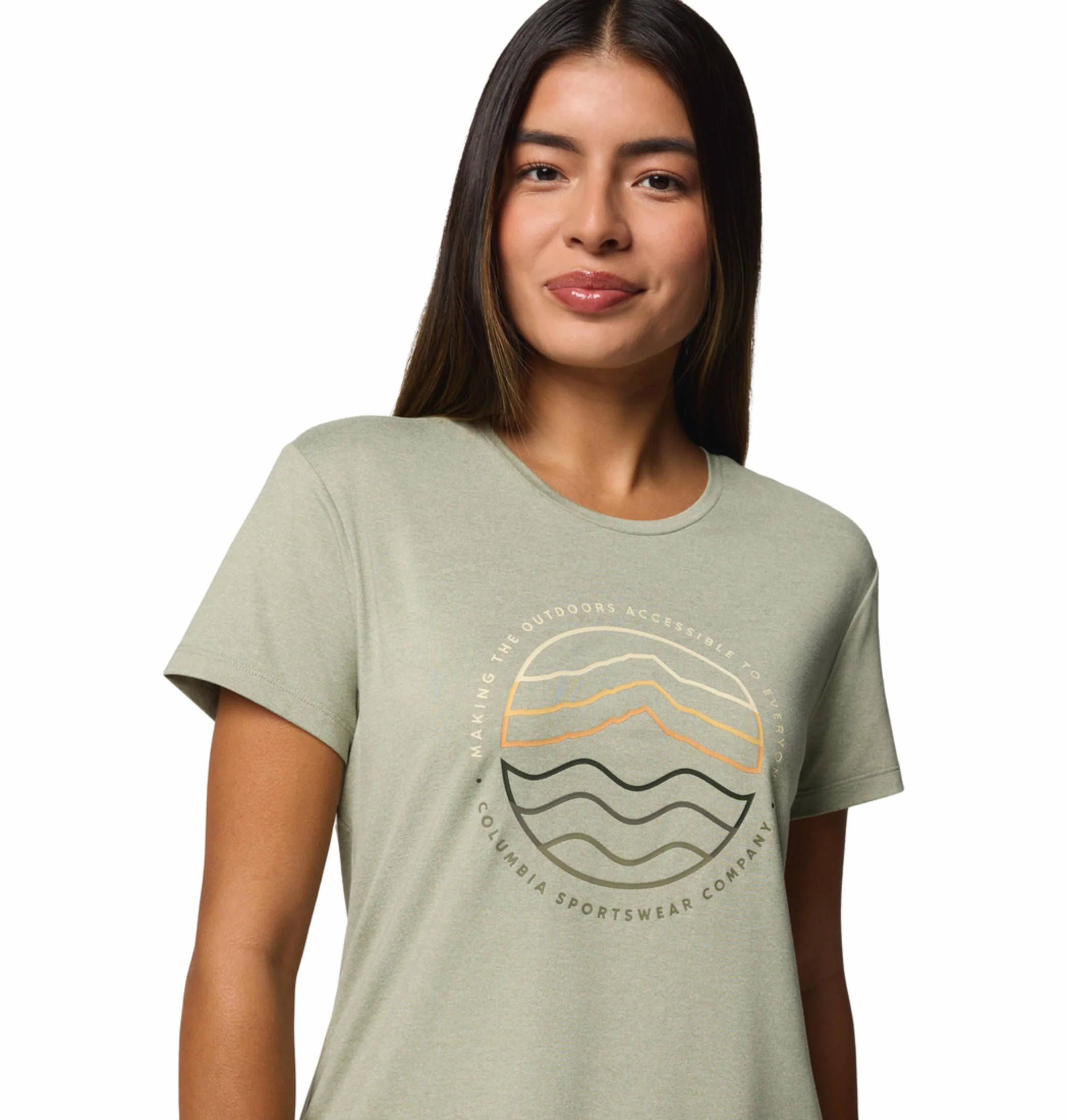 Columbia Women Green Sloan Ridge Graphic SS Tee - Image 5