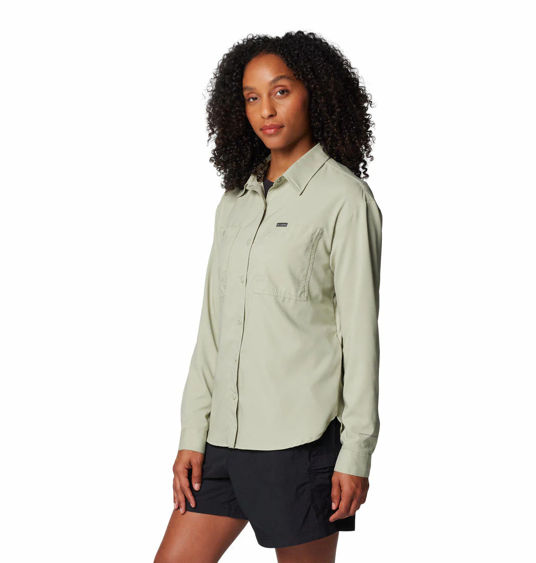 Columbia Women Green Silver Ridge Utility LS Shirt (Sun Protection) - Image 3