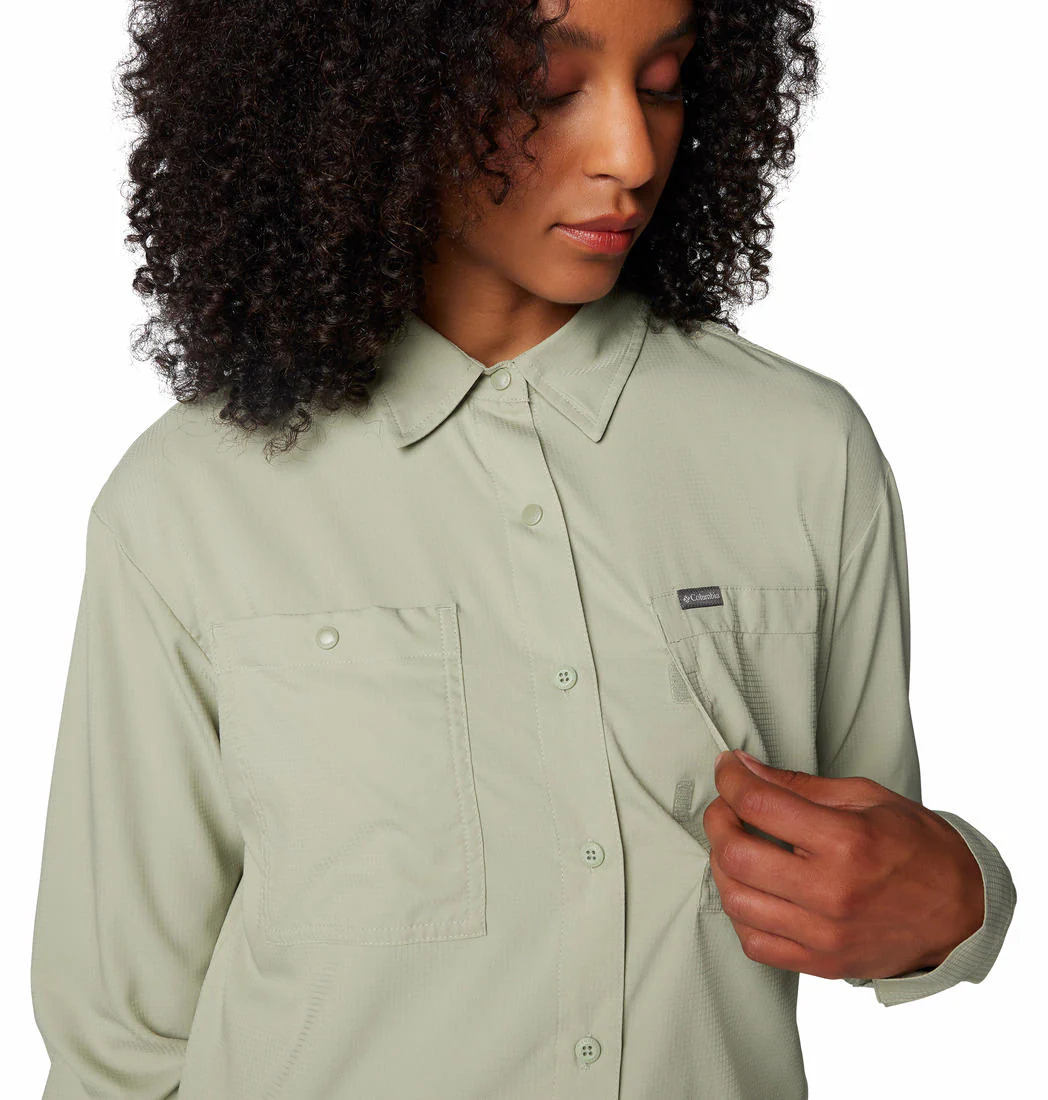 Columbia Women Green Silver Ridge Utility LS Shirt (Sun Protection) - Image 5