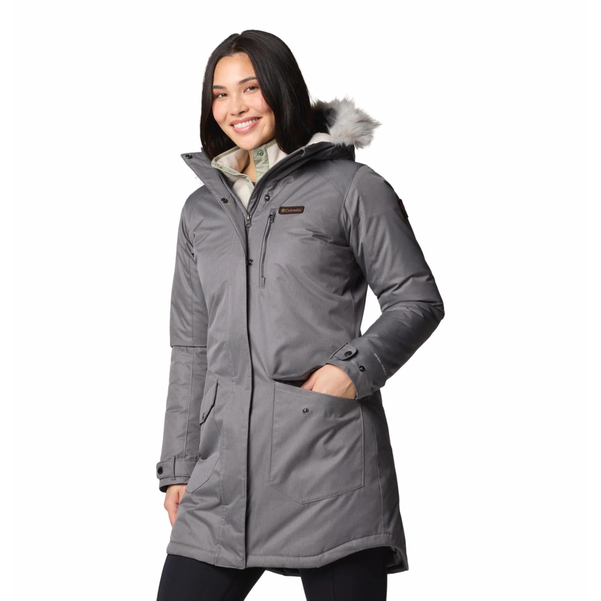 Columbia Women Grey Suttle Mountain Long Insulated Jacket - Image 3