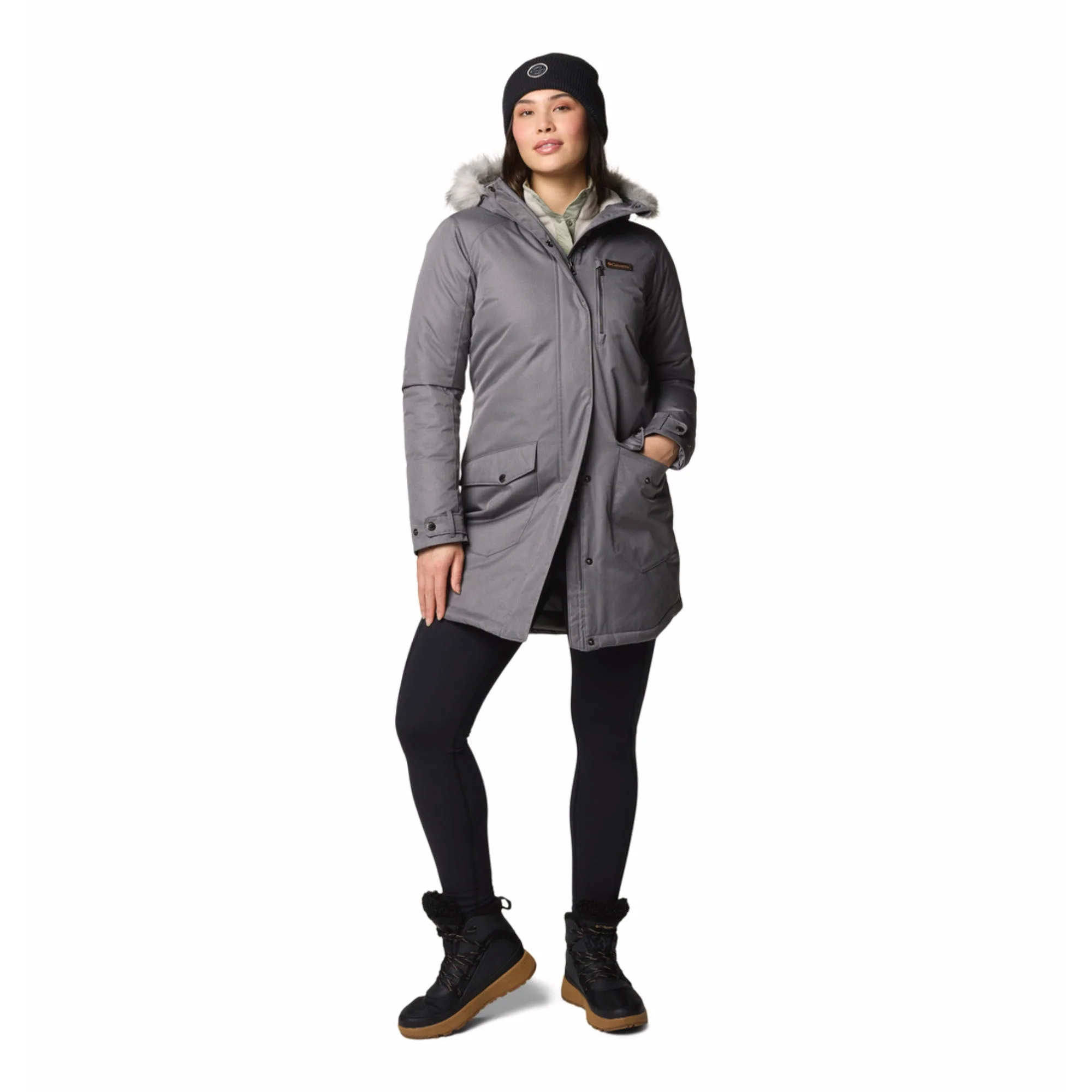 Columbia Women Grey Suttle Mountain Long Insulated Jacket - Image 4