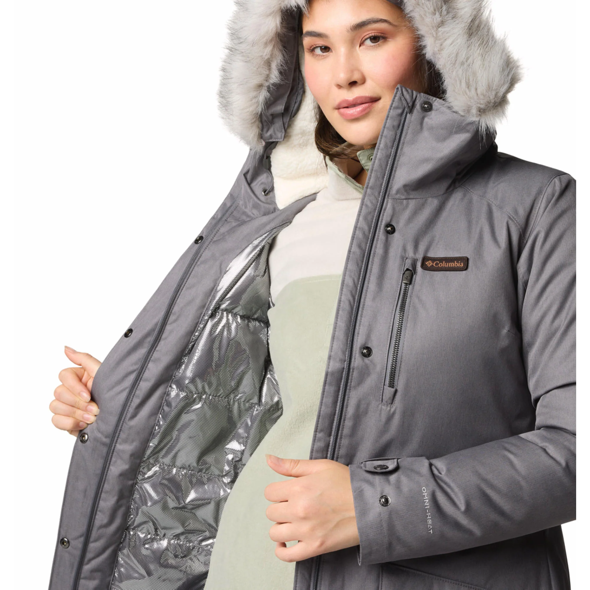 Columbia Women Grey Suttle Mountain Long Insulated Jacket - Image 7