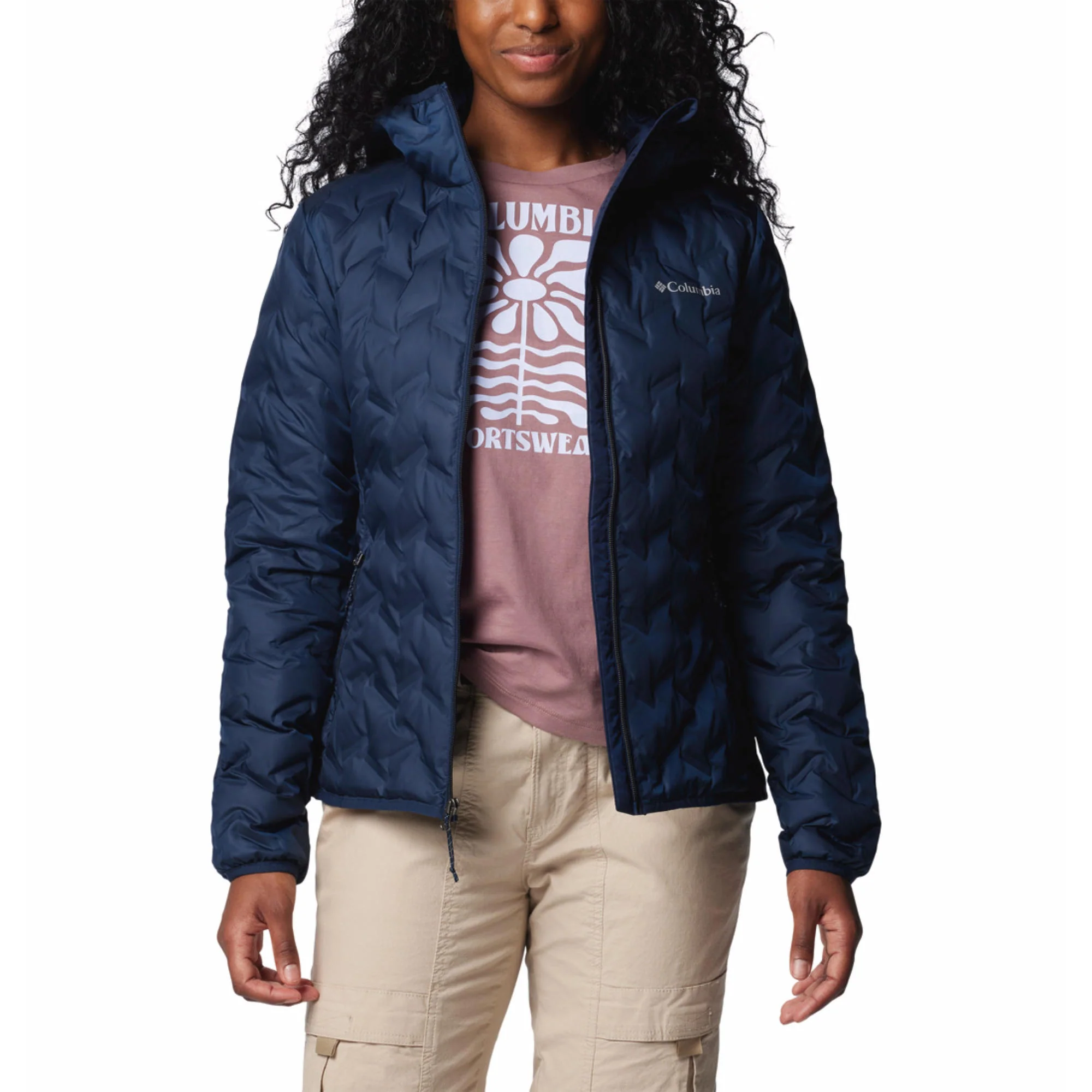 Columbia Women Blue Delta Ridge II Down Hooded Jacket - Image 4