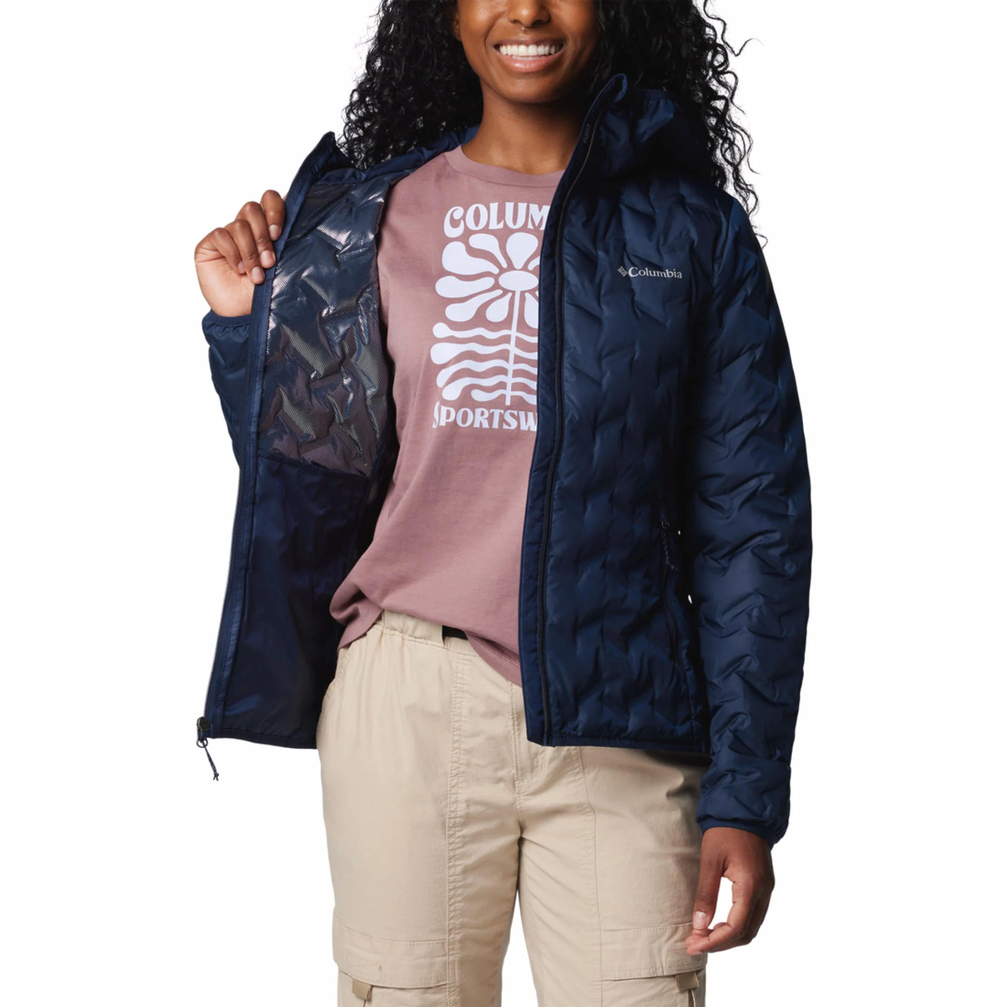 Columbia Women Blue Delta Ridge II Down Hooded Jacket - Image 5