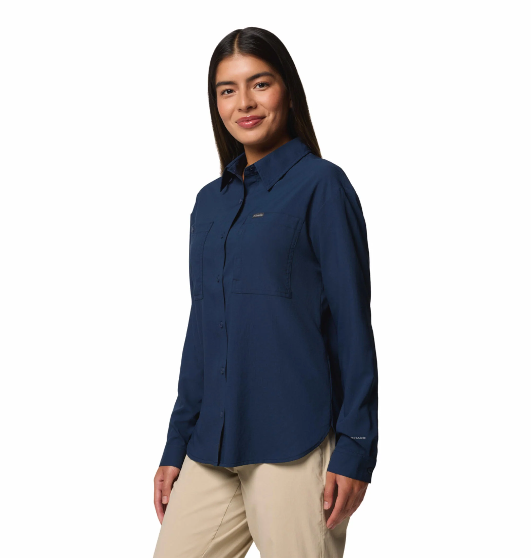 Columbia Women Blue Silver Ridge Utility LS Shirt (Sun Protection) - Image 3
