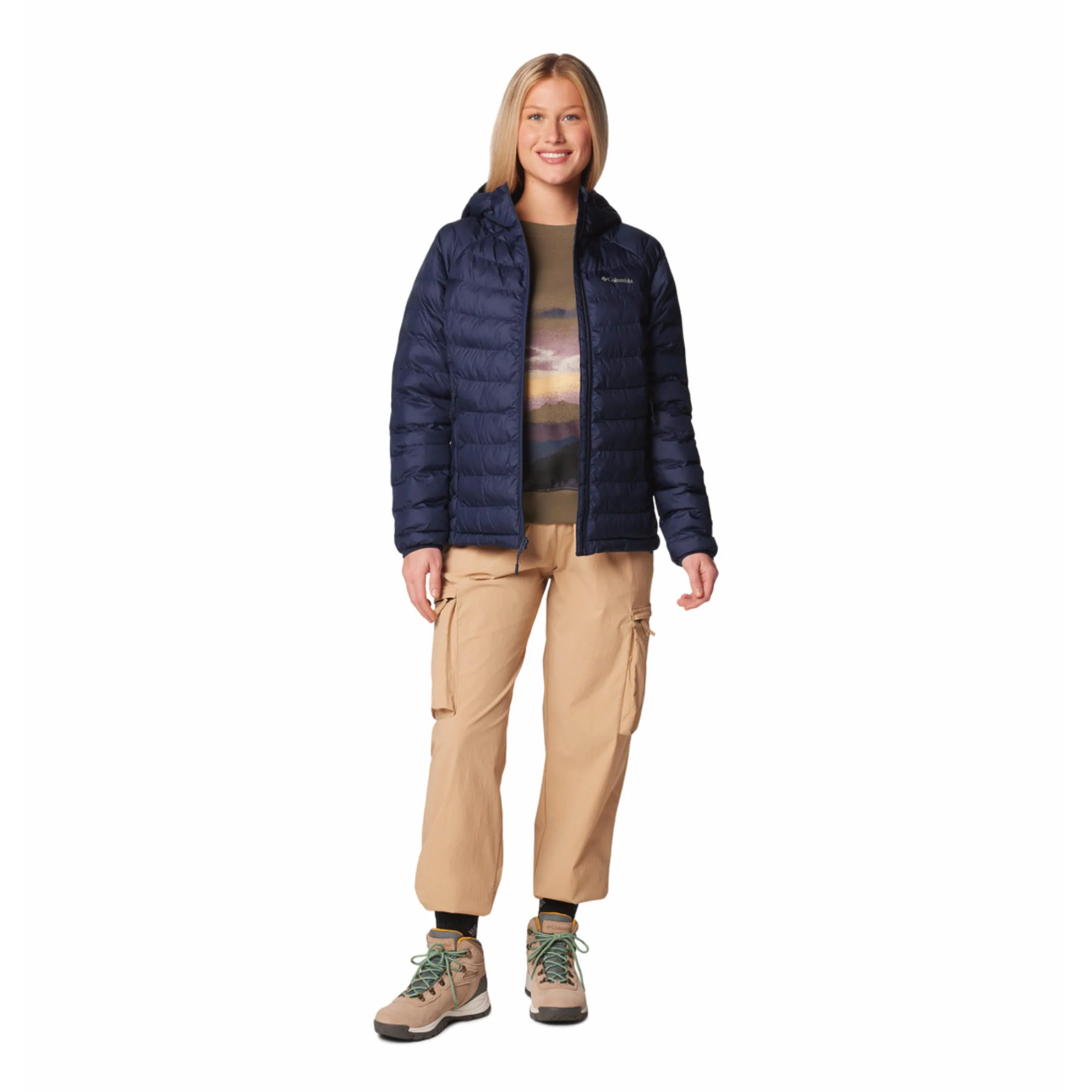 Columbia Women Blue Powder Lite II Hooded Jacket - Image 4