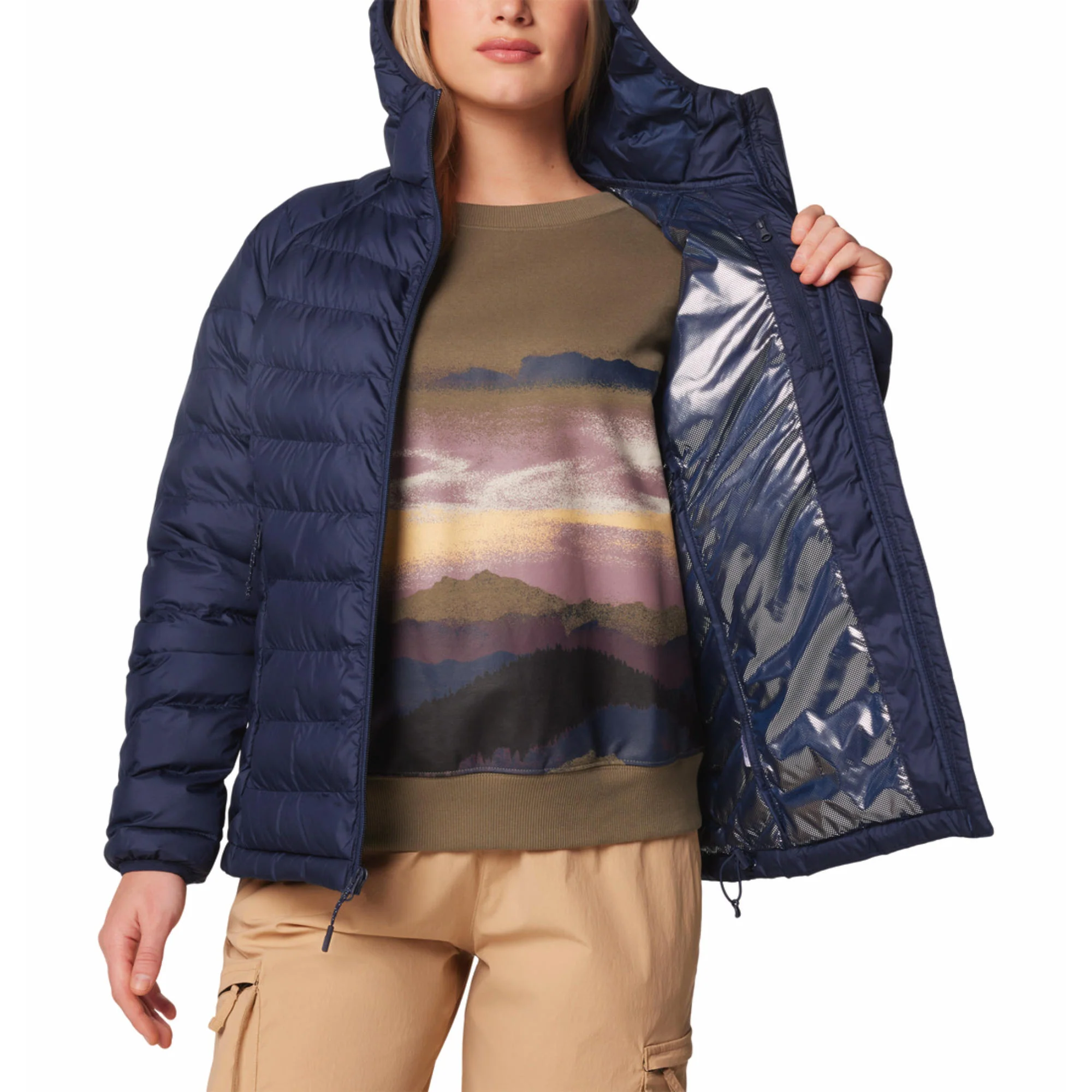 Columbia Women Blue Powder Lite II Hooded Jacket - Image 7