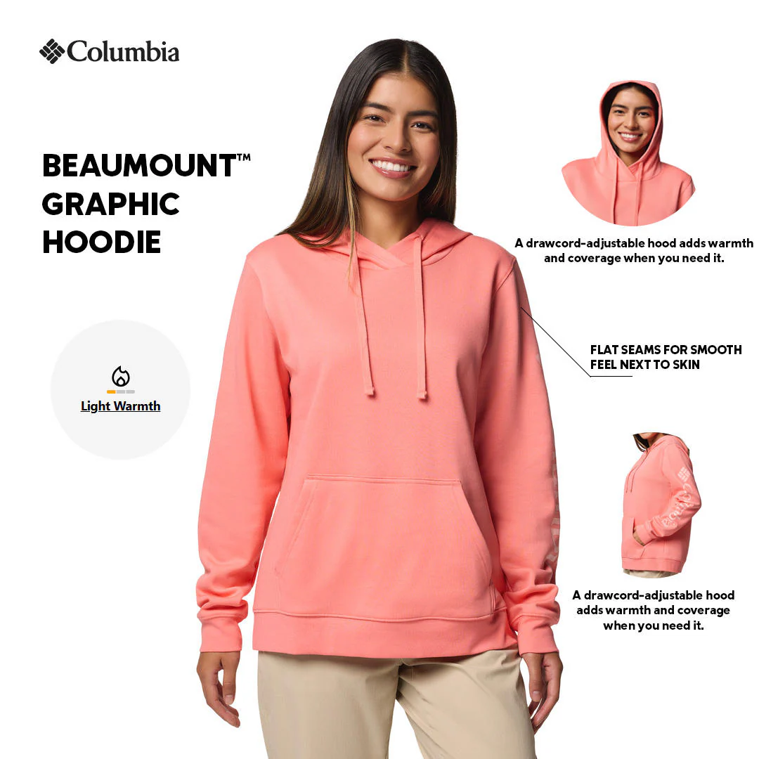 Columbia Women Pink Beaumount Graphic Hoodie - Image 2