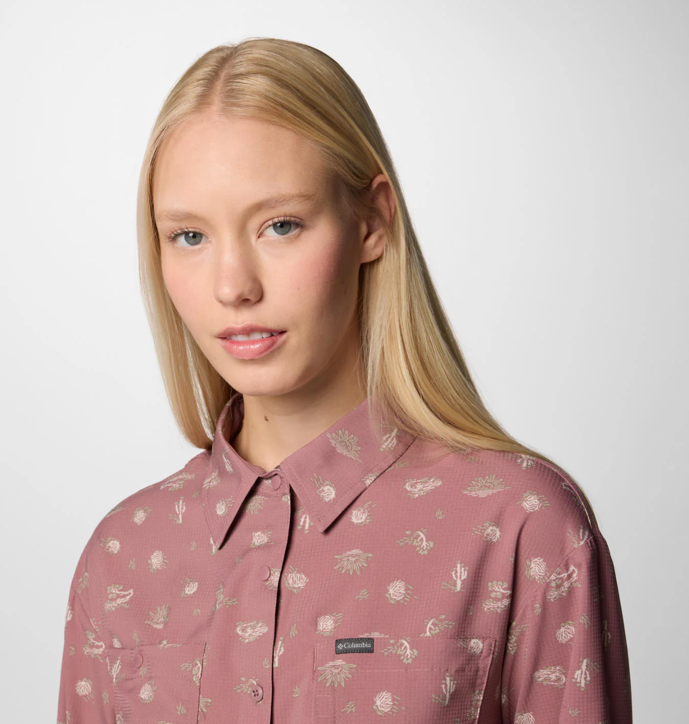 Columbia Women Red Silver Ridge Utility Patterned LS Shirt (Sun Protection) - Image 6