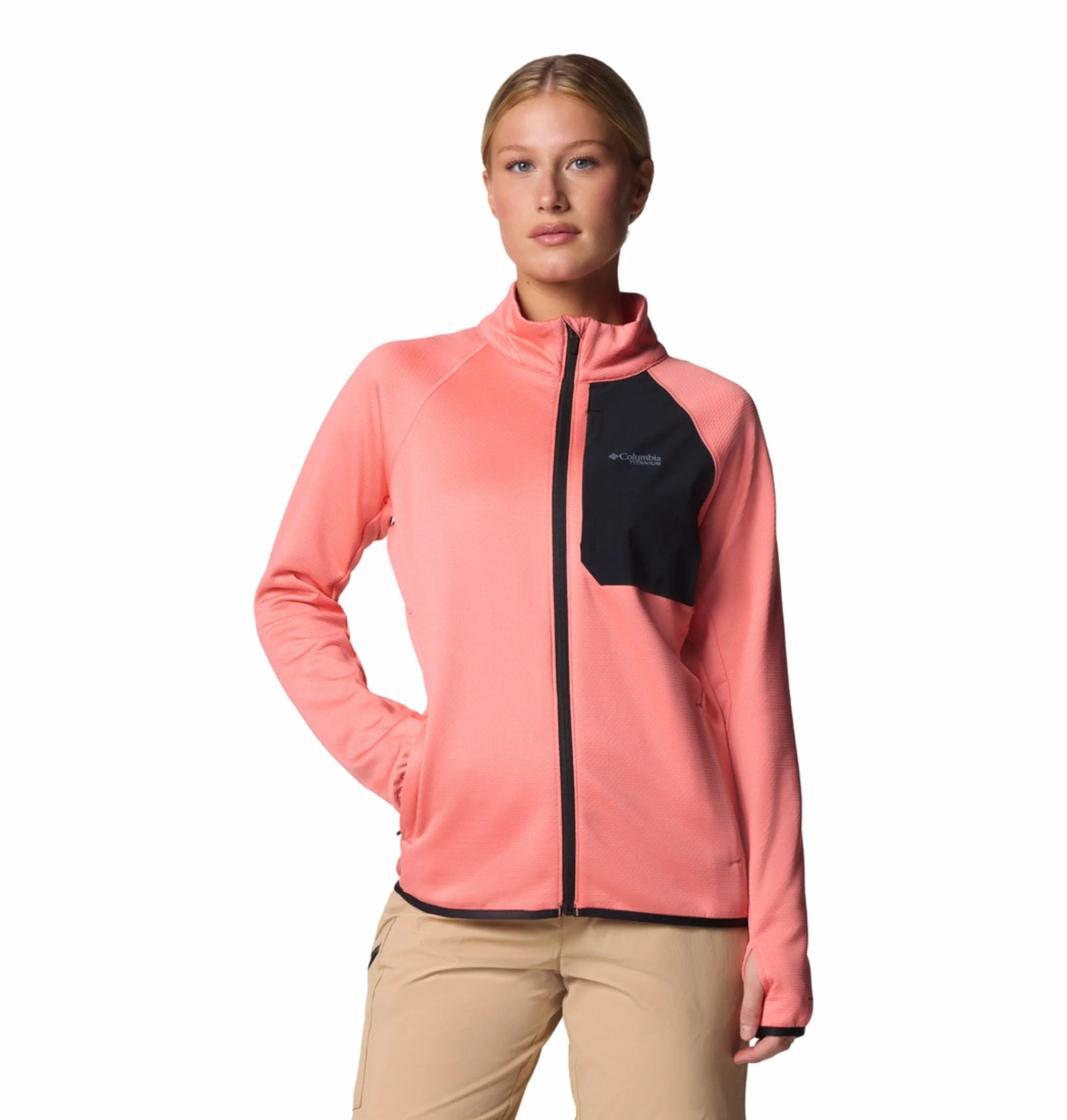 Columbia Women Pink Triple Canyon Grid Fleece FZ