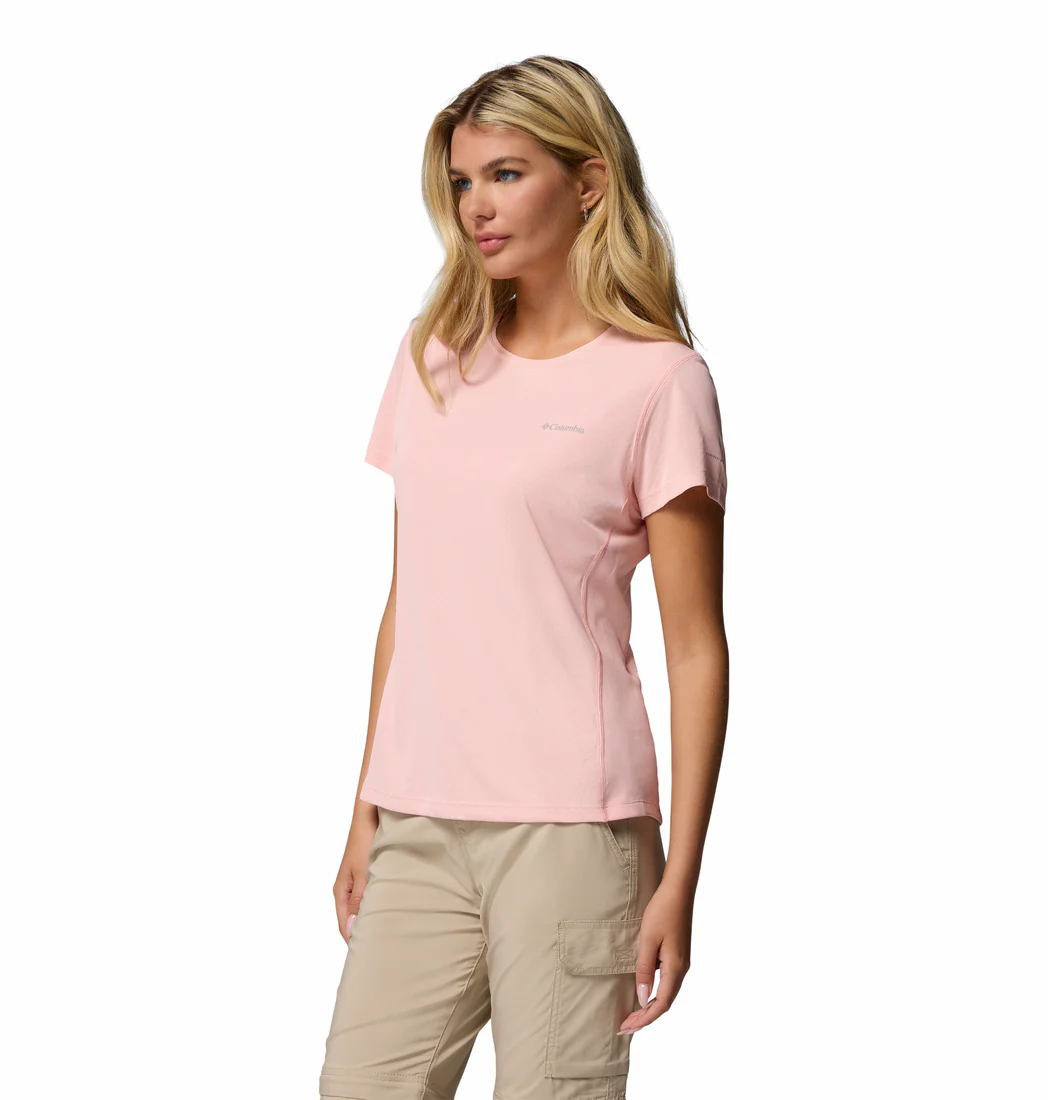 Columbia Women Pink Zero Rules Light SS Crew (Sun Protection) - Image 5