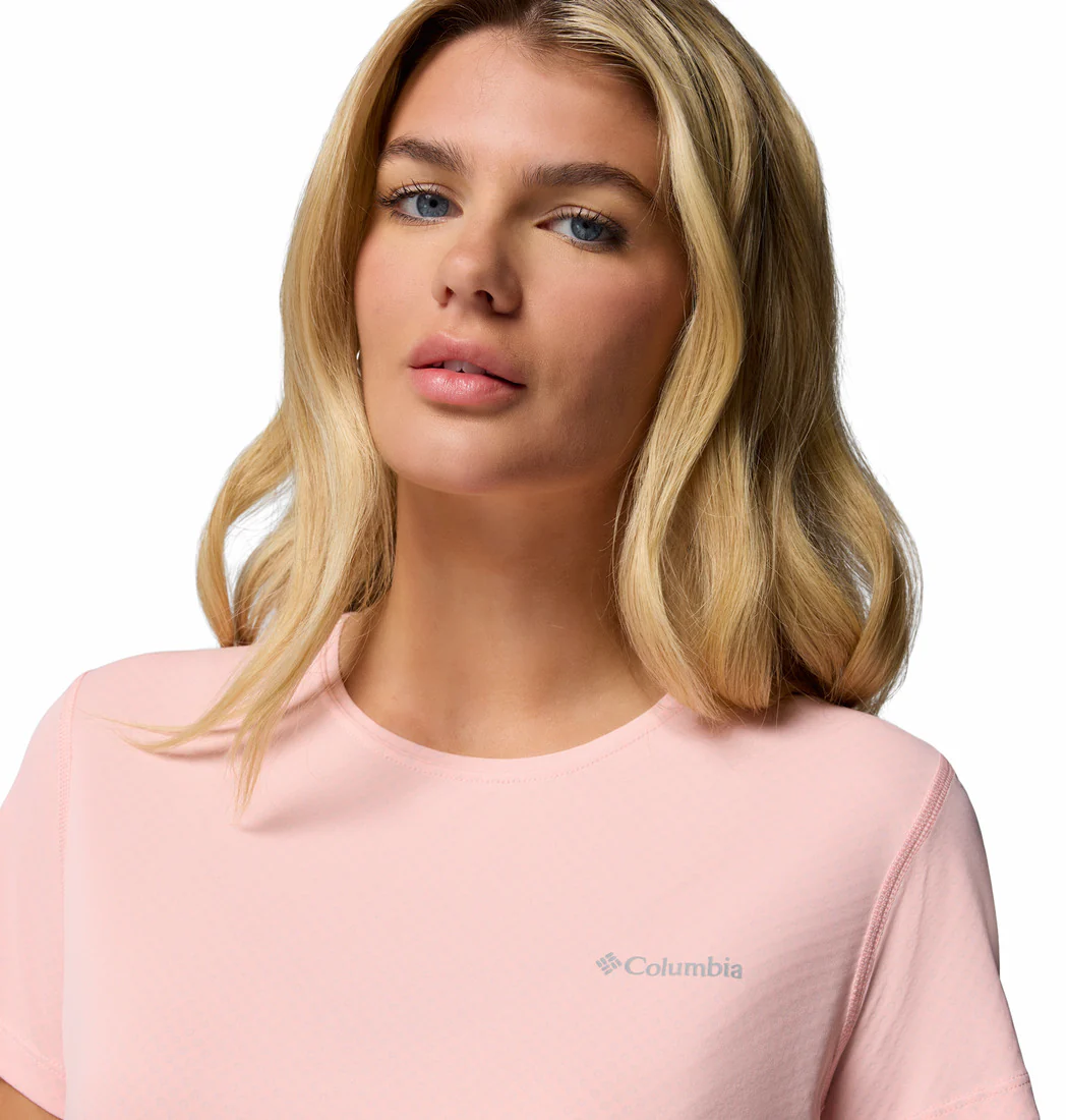 Columbia Women Pink Zero Rules Light SS Crew (Sun Protection) - Image 6