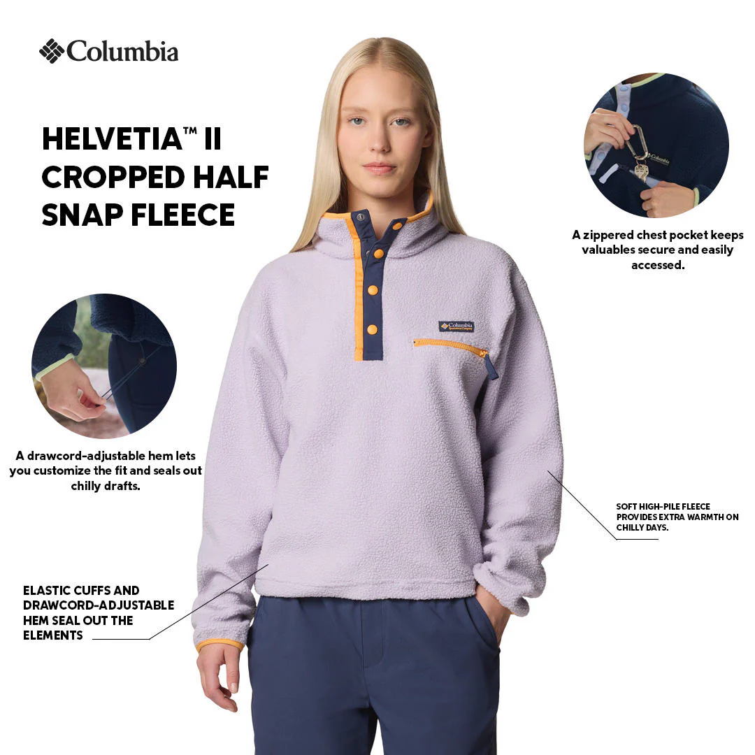 Columbia Women Purple Helvetia II Cropped Half Snap Fleece - Image 2
