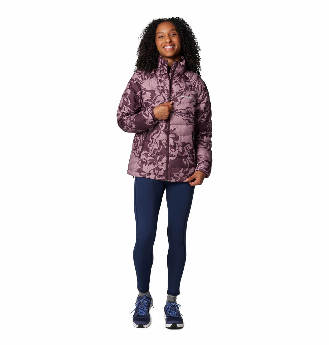 Columbia Women Red Powder Lite II Printed Full Zip Jacket - Image 4