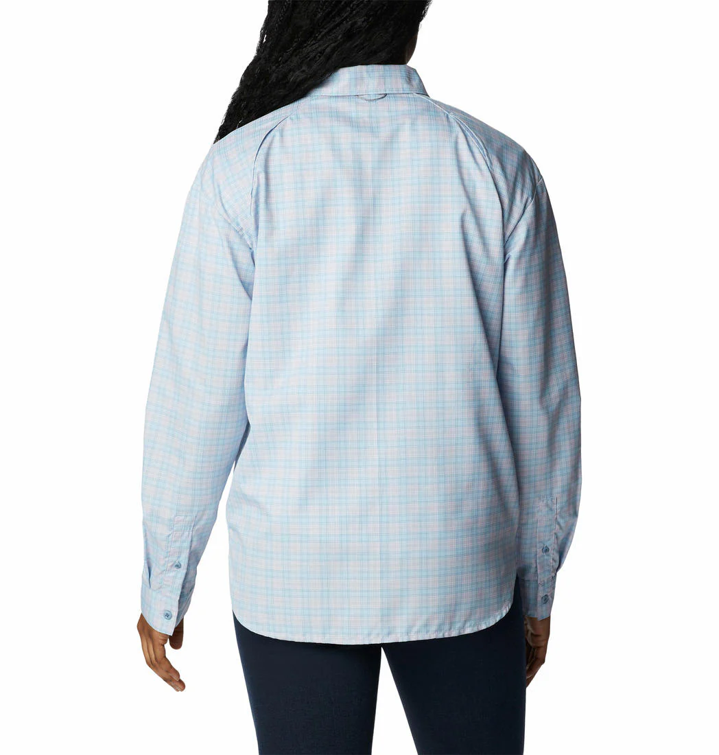 Columbia Women Purple Silver Ridge Utility Patterned LS Shirt (Sun Protection) - Image 2