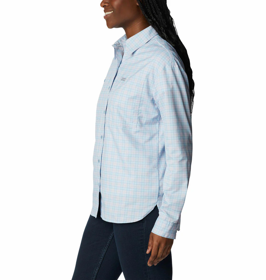 Columbia Women Purple Silver Ridge Utility Patterned LS Shirt (Sun Protection) - Image 4