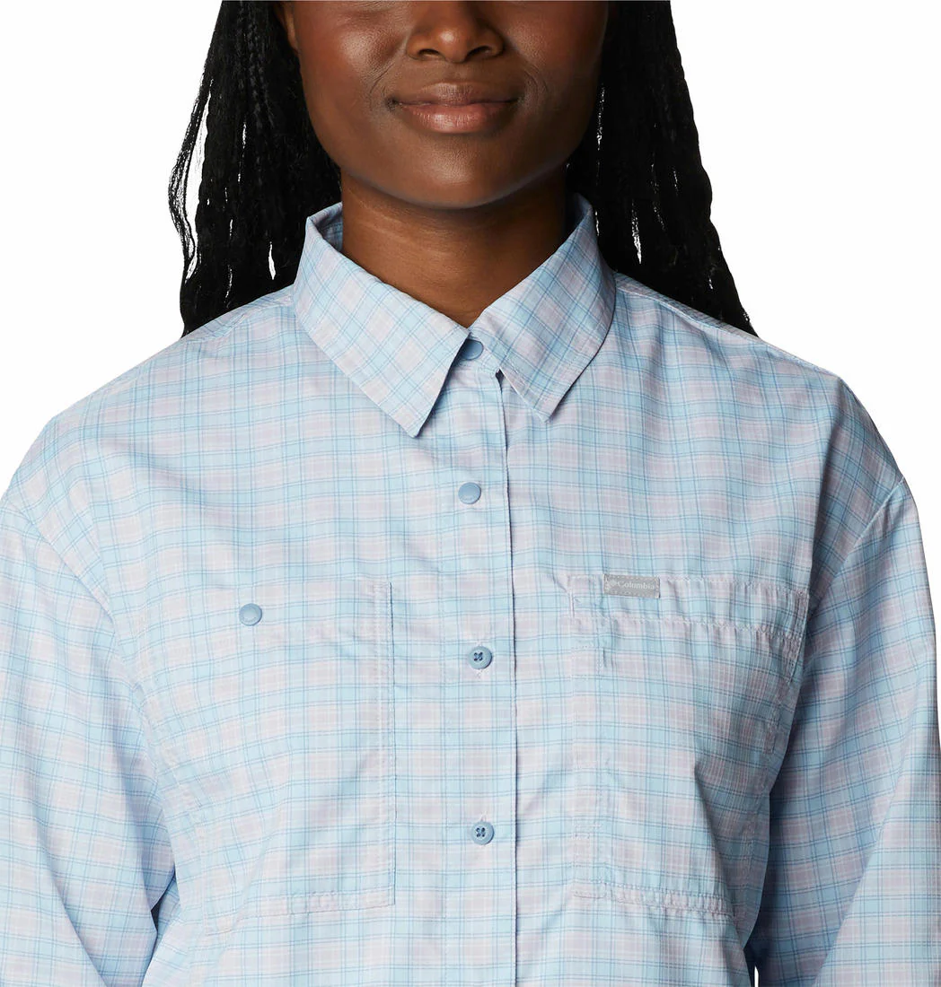Columbia Women Purple Silver Ridge Utility Patterned LS Shirt (Sun Protection) - Image 5