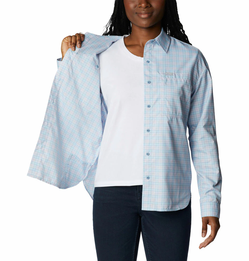 Columbia Women Purple Silver Ridge Utility Patterned LS Shirt (Sun Protection) - Image 6