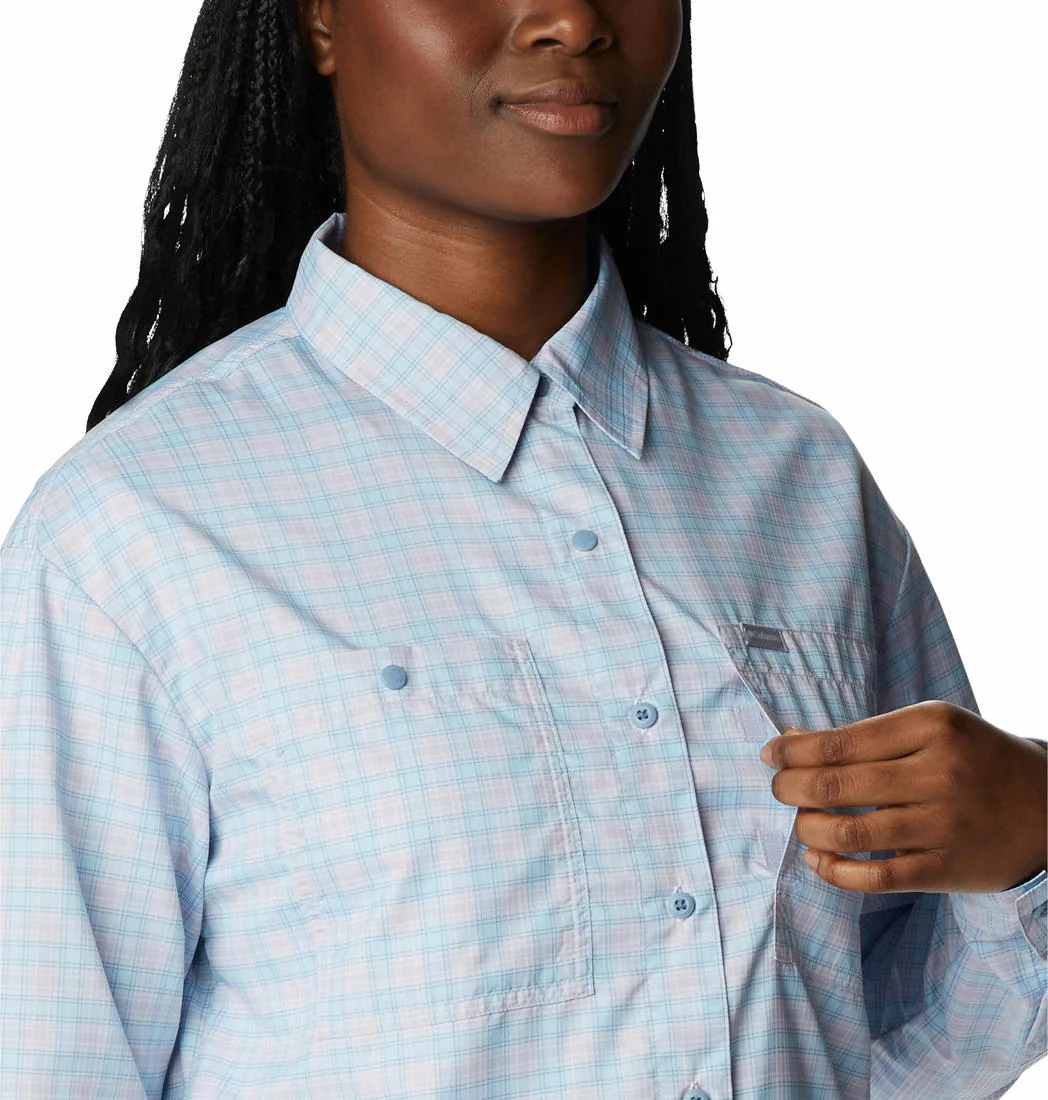 Columbia Women Purple Silver Ridge Utility Patterned LS Shirt (Sun Protection) - Image 8
