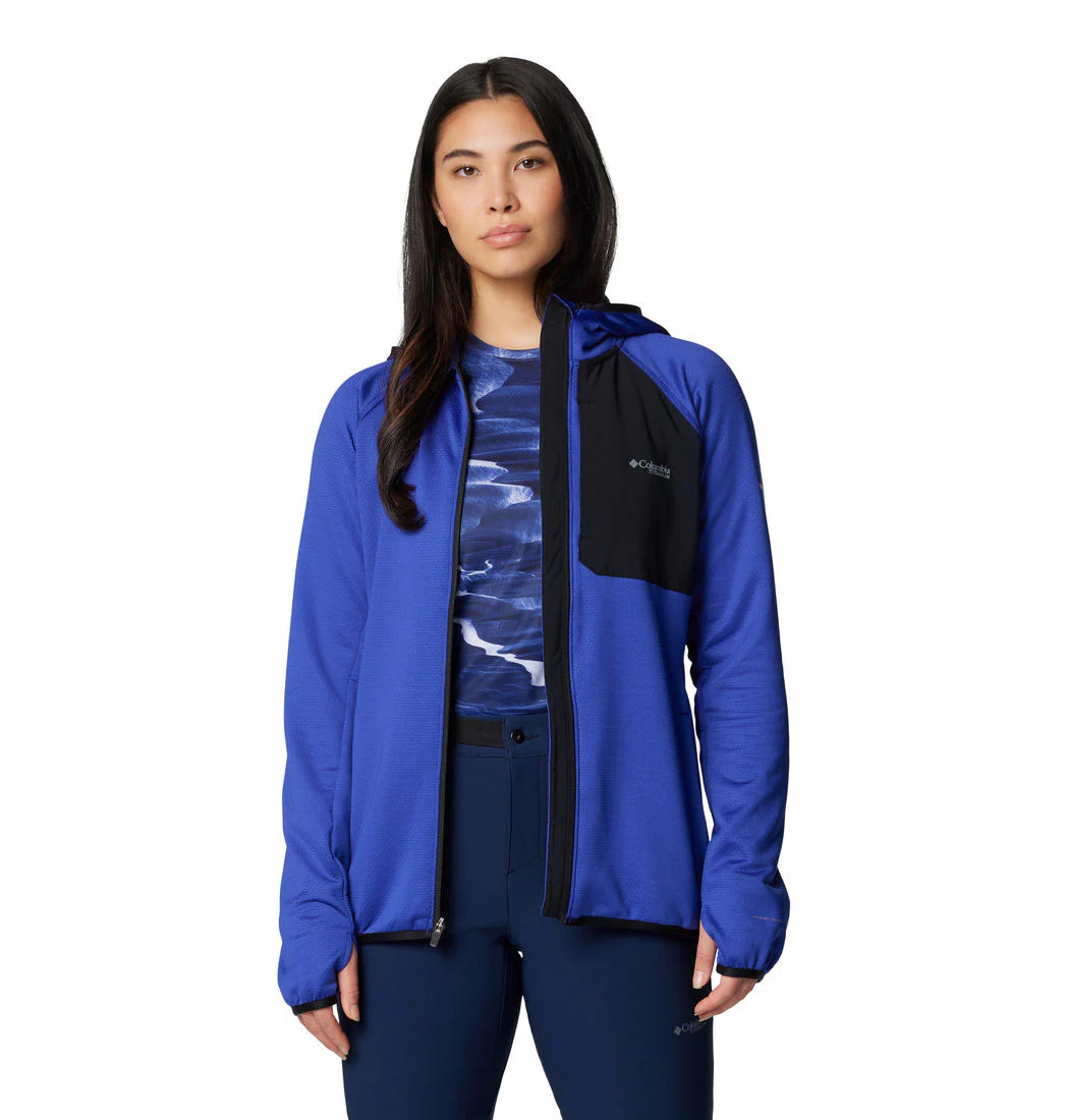 Columbia Women Blue Triple Canyon Grid Fleece Hooded FZ - Image 5