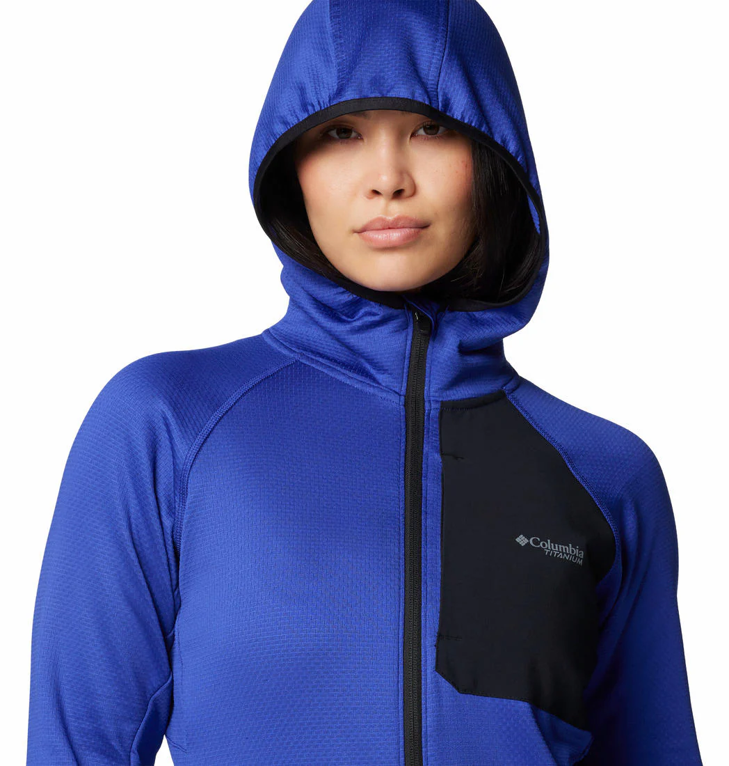Columbia Women Blue Triple Canyon Grid Fleece Hooded FZ - Image 7