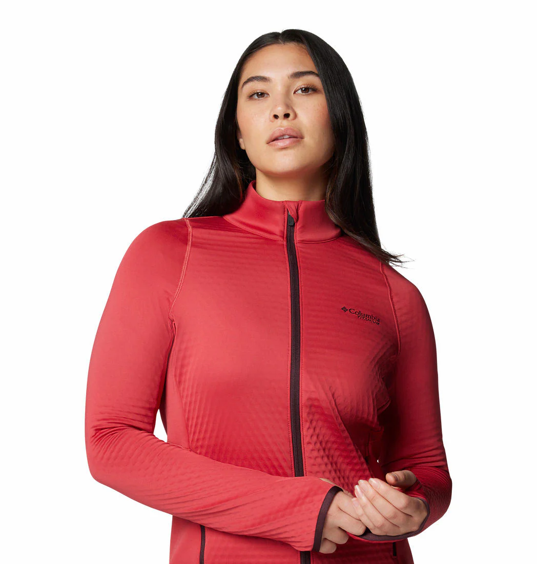 Columbia Women Red Crystal Leaf Omni-Heat Helix FZ - Image 5