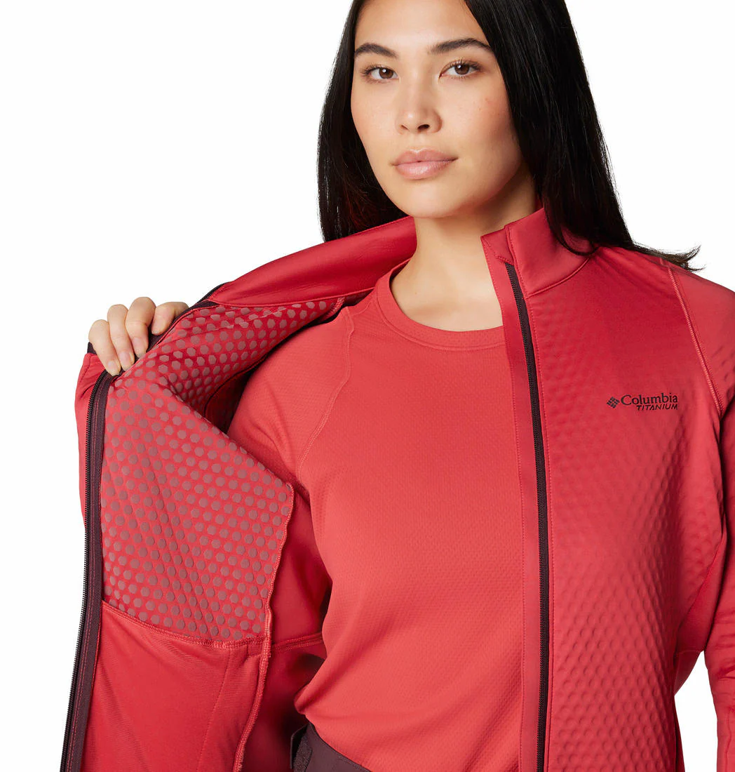 Columbia Women Red Crystal Leaf Omni-Heat Helix FZ - Image 6