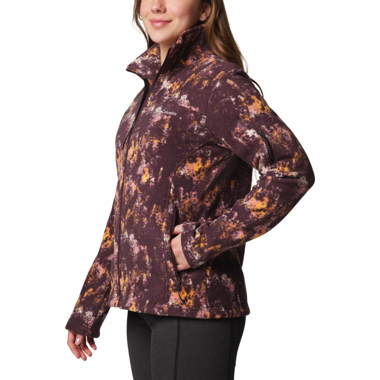 Columbia Women Red Fast Trek Printed Jkt - Image 3