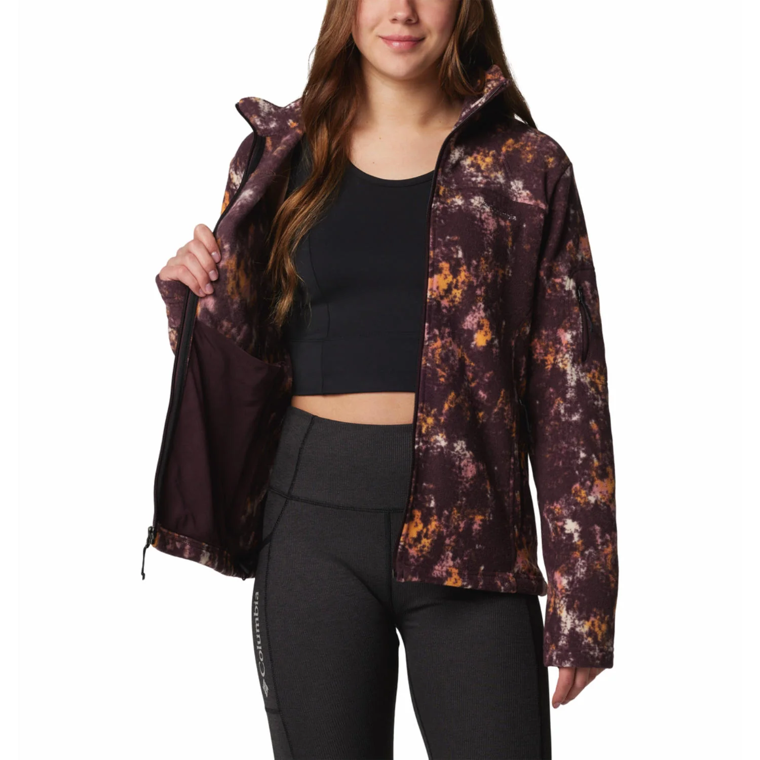 Columbia Women Red Fast Trek Printed Jkt - Image 6