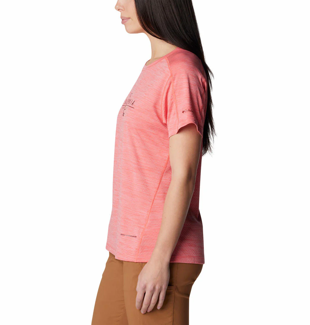Columbia Women Red W Zero Rules Graphic Crew (Sun Protection) - Image 3