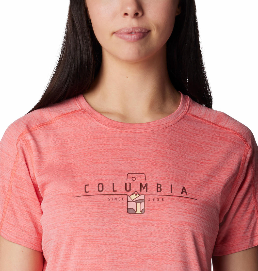 Columbia Women Red W Zero Rules Graphic Crew (Sun Protection) - Image 4