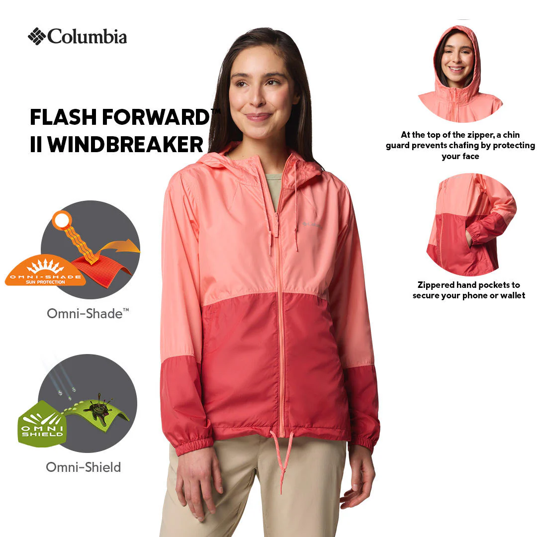 Columbia Women Pink Flash Forward II Windbreaker (Sun Protection) - Image 2