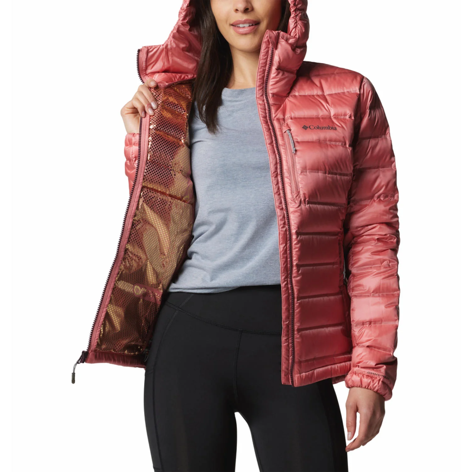 Columbia Women Pink Pebble Peak II Down Hooded Jacket - Image 6