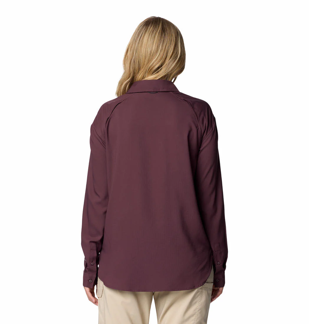 Columbia Women Red Silver Ridge Utility LS Shirt (Sun Protection) - Image 2