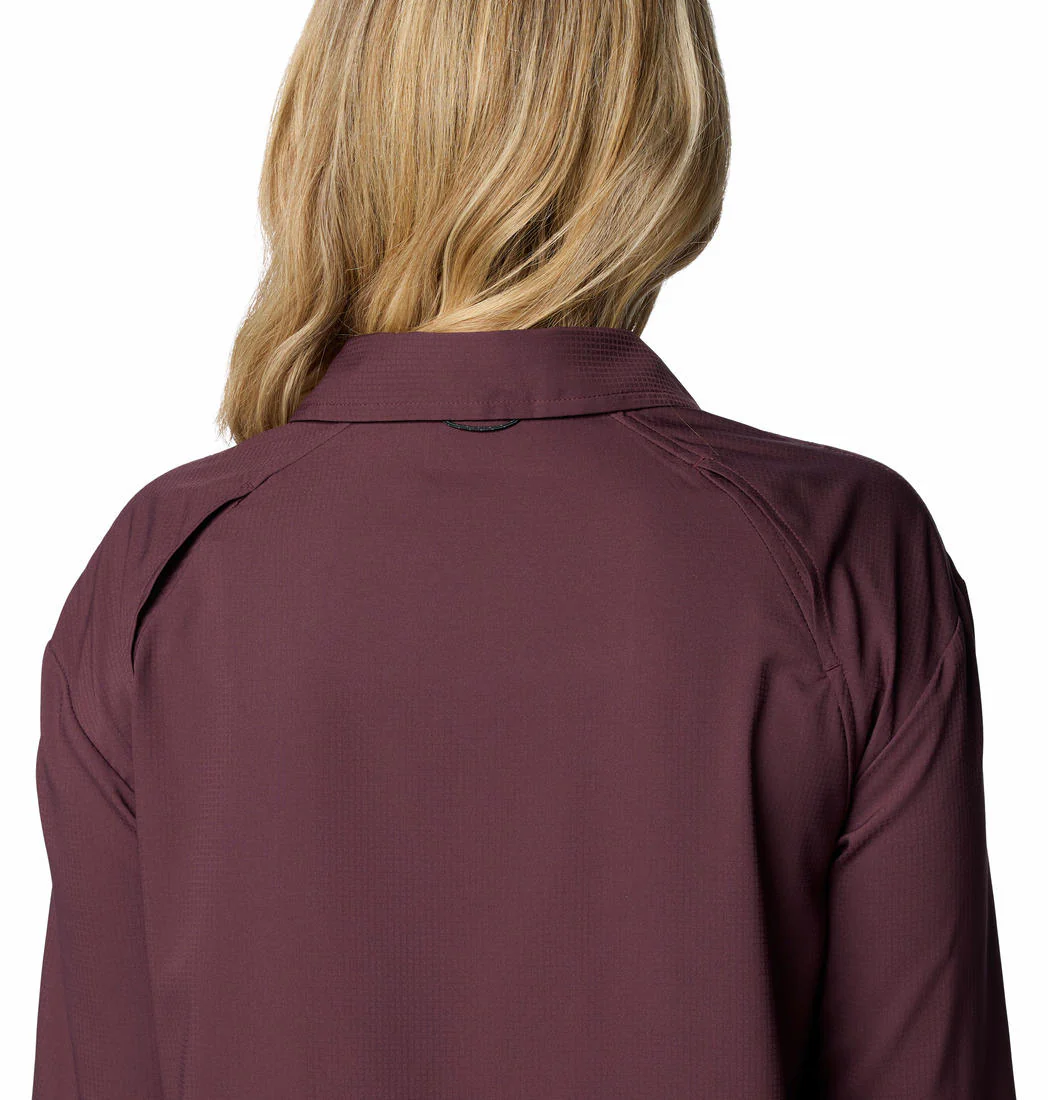 Columbia Women Red Silver Ridge Utility LS Shirt (Sun Protection) - Image 6