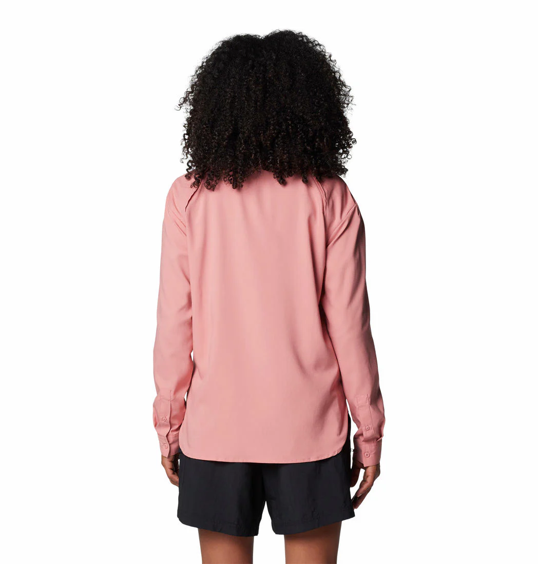 Columbia Women Pink Silver Ridge Utility LS Shirt (Sun Protection) - Image 2