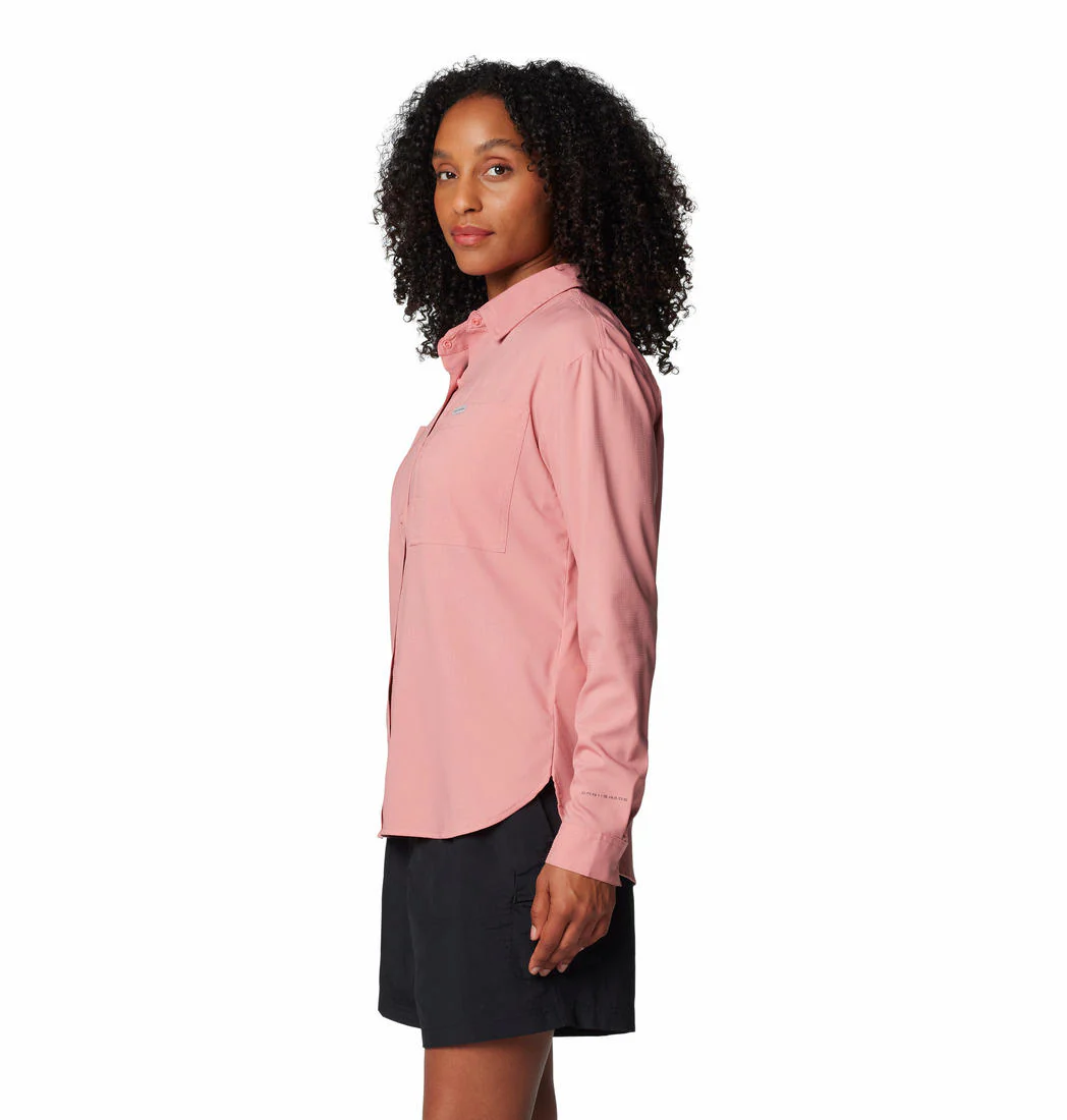 Columbia Women Pink Silver Ridge Utility LS Shirt (Sun Protection) - Image 3