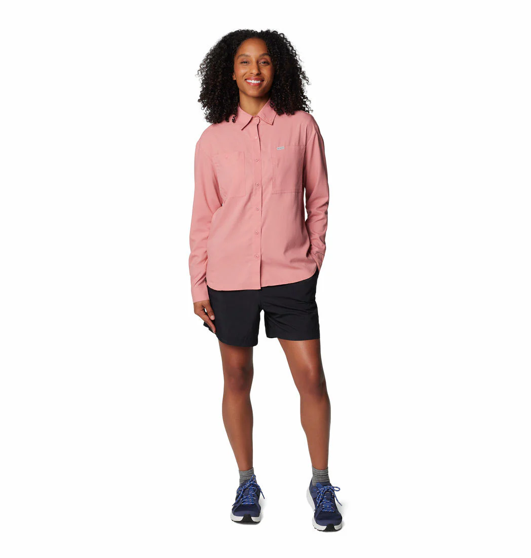 Columbia Women Pink Silver Ridge Utility LS Shirt (Sun Protection) - Image 4