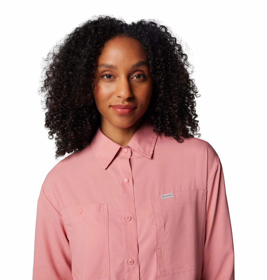 Columbia Women Pink Silver Ridge Utility LS Shirt (Sun Protection) - Image 5