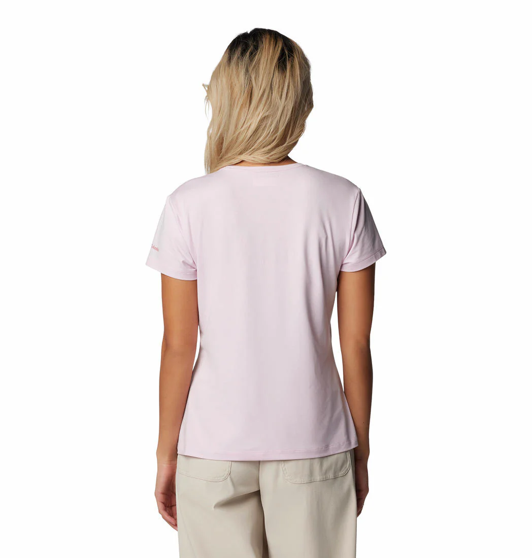 Columbia Women Red Sloan Ridge Graphic SS Tee - Image 2