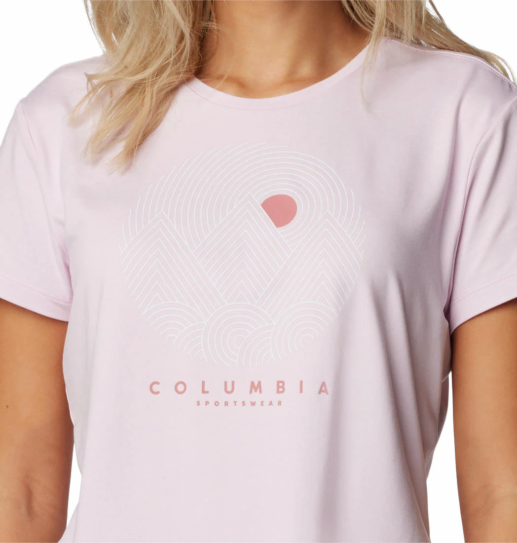 Columbia Women Red Sloan Ridge Graphic SS Tee - Image 5