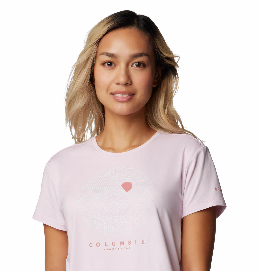Columbia Women Red Sloan Ridge Graphic SS Tee - Image 7