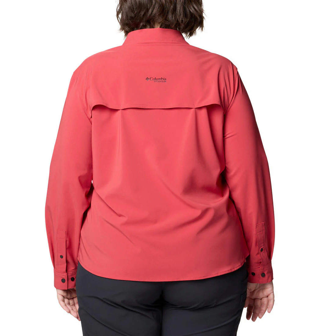 Columbia Women Red Summit Valley Woven Long Sleeve Shirt (Sun Protection) - Image 2